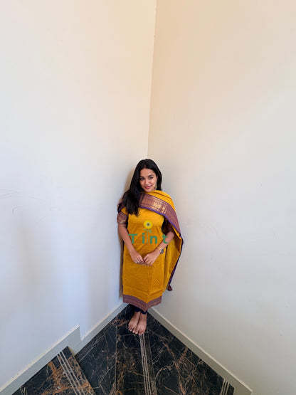 Mango Butter Kanchi Cotton kurta dupatta