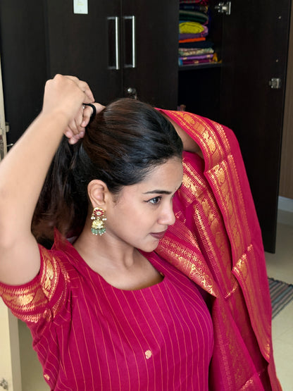 Bougainvillea Kanchi Cotton Kurta dupatta
