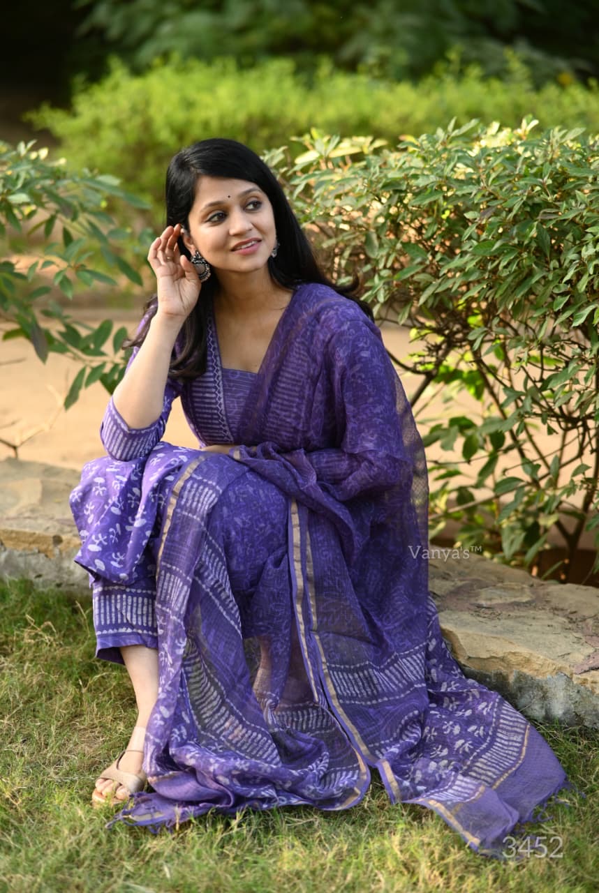 Violet cotton Suit Set
