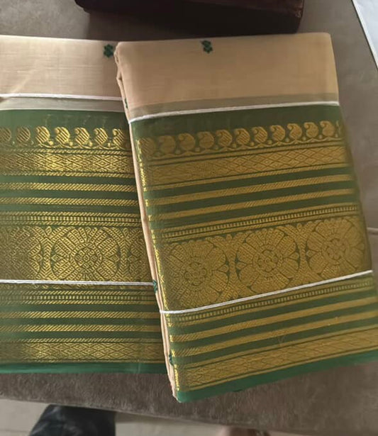 Half saree and Baby dress (Sandal with green) Custom order