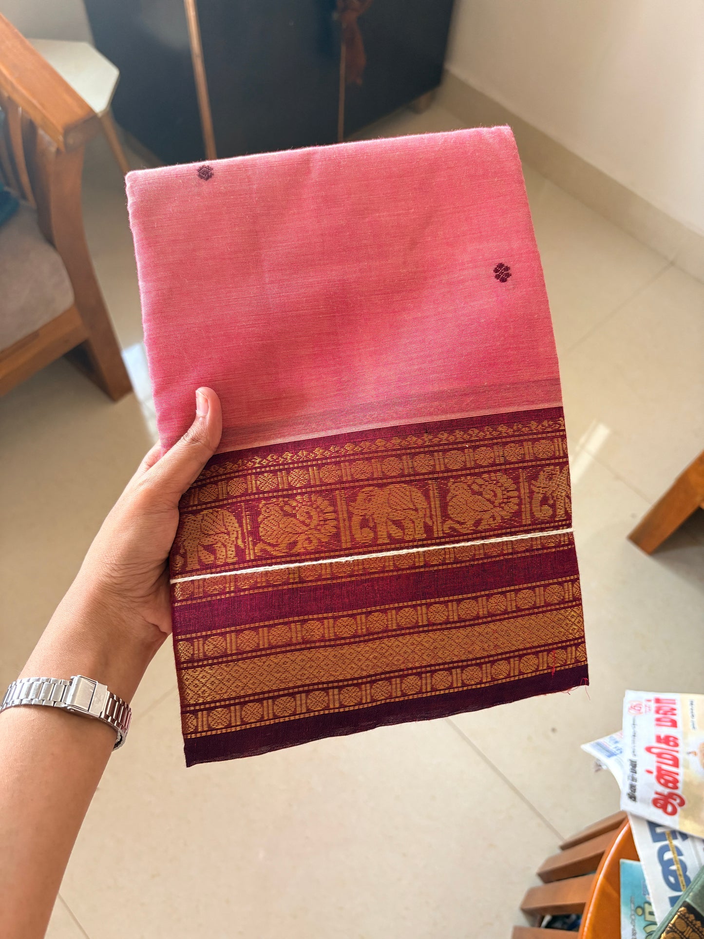 Rosewood Pink  Kanchi Cotton Kurta dupatta