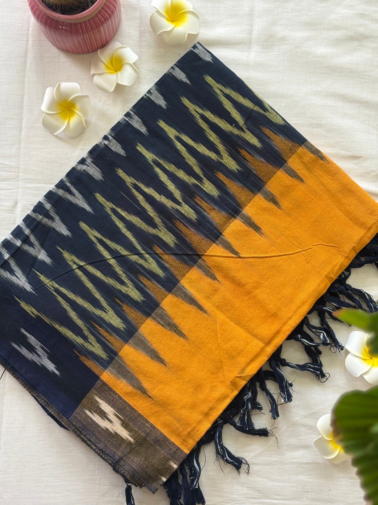 Marigold Shadow Ikat Dupatta