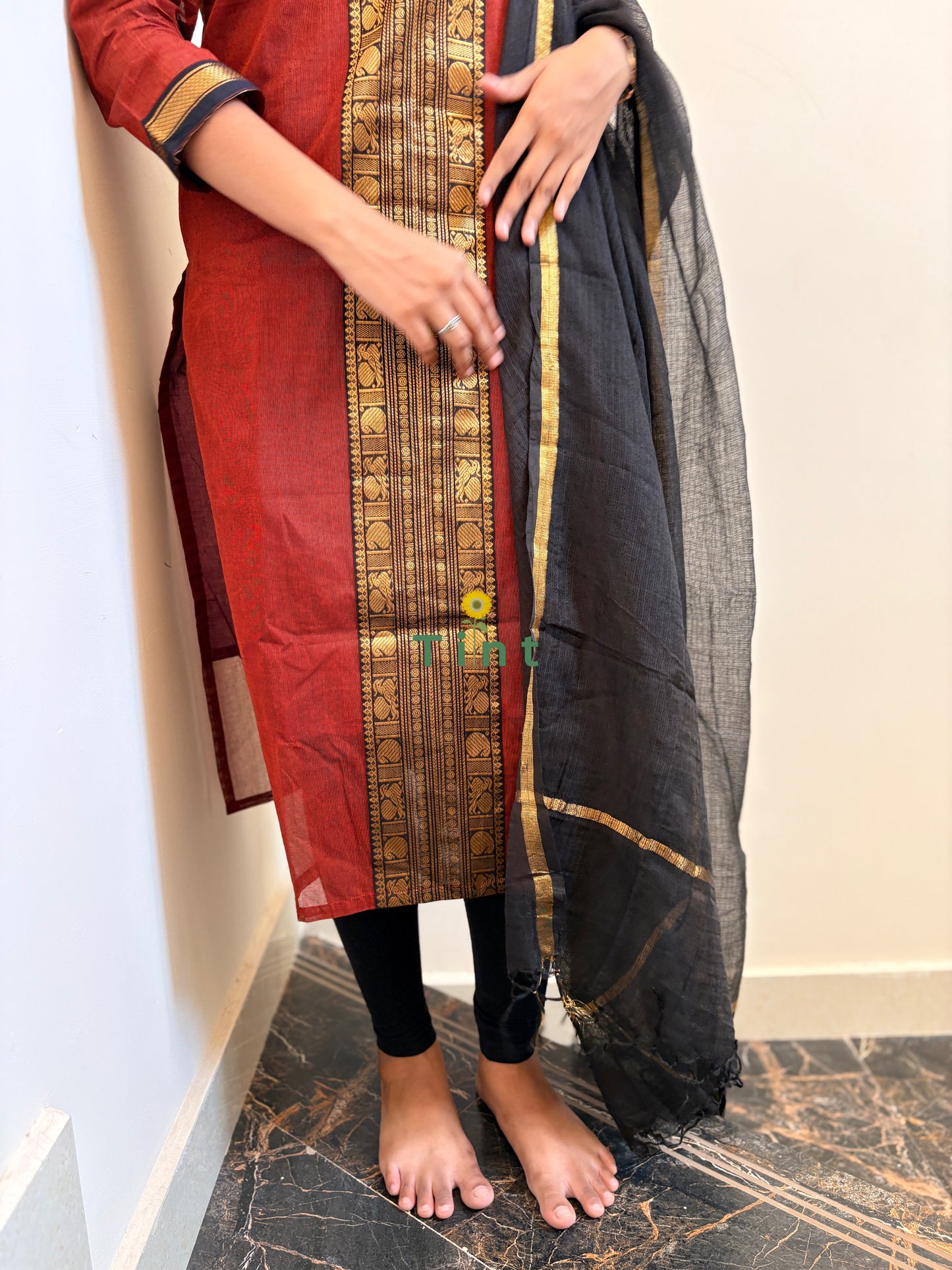 Cinnamon Latte Kanchi cotton kurta dupatta