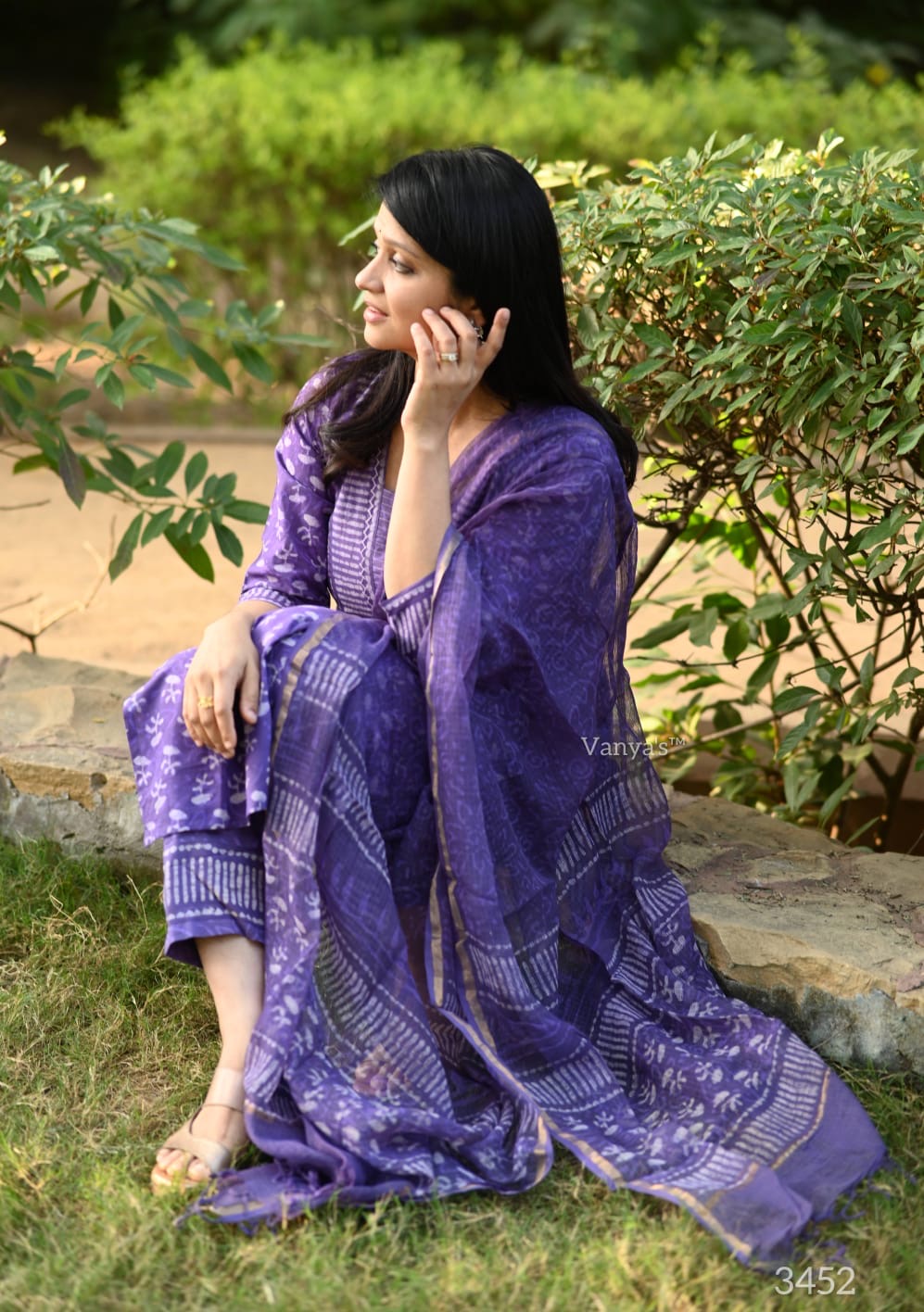Violet cotton Suit Set