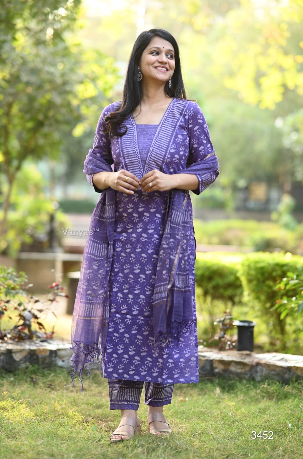 Violet cotton Suit Set