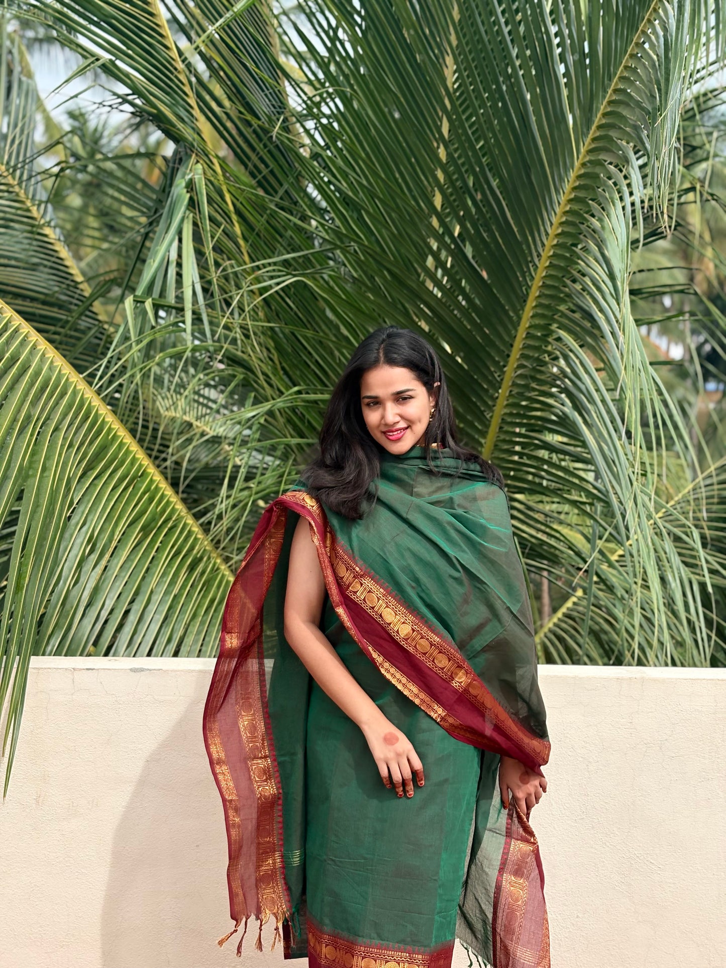 Kacha mango Kanchi Cotton Kurta dupatta