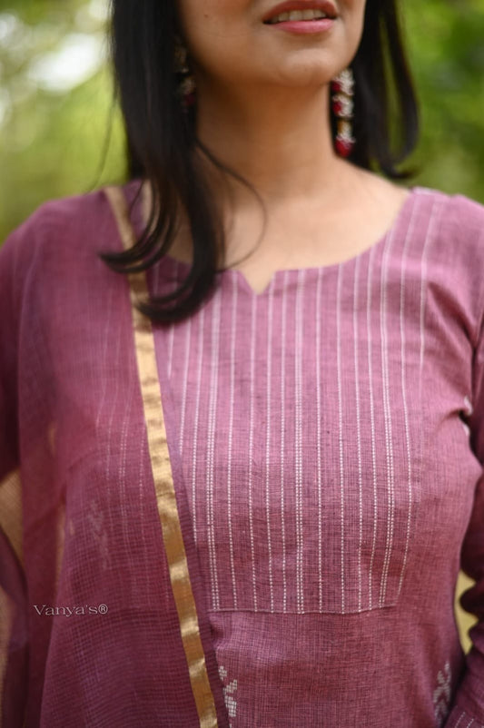 Dusky pink south cotton Suit Set
