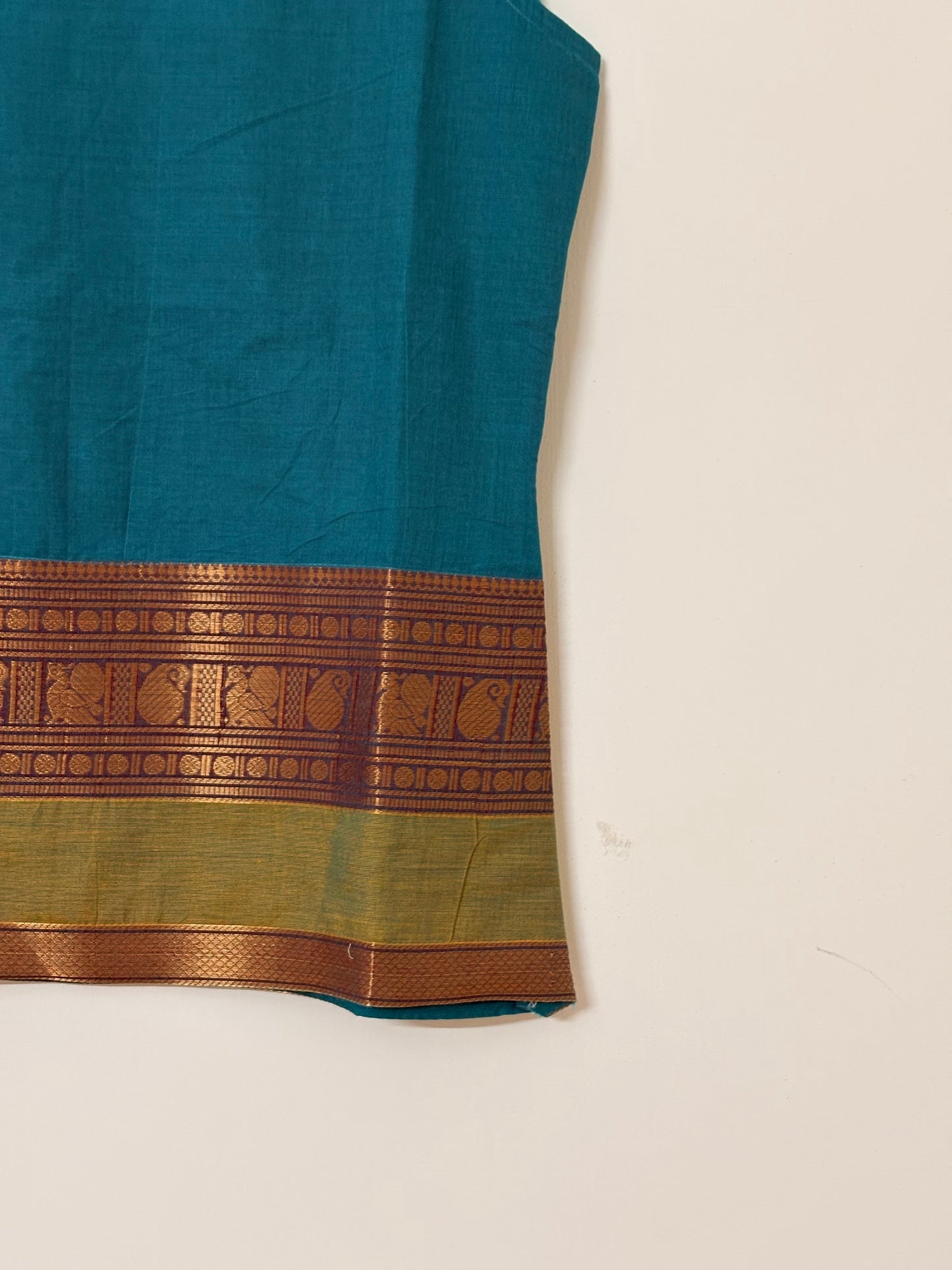 Turquoise blue Kanchi Cotton short kurta
