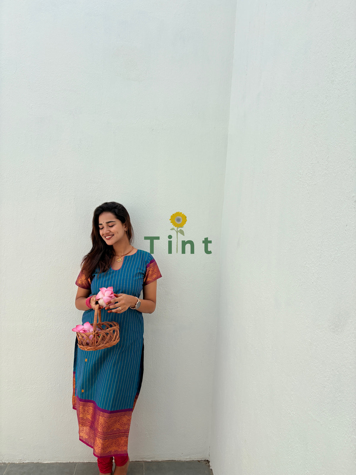 Peacock & bougainvillea garden Kurta