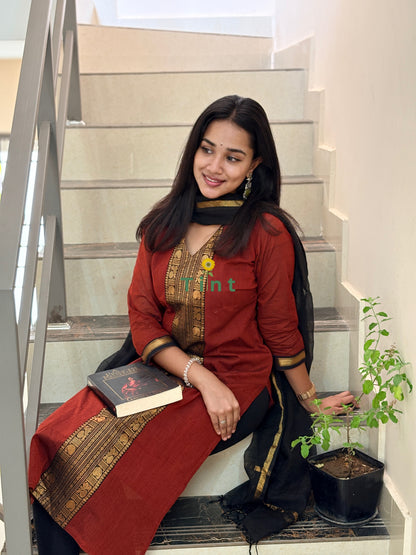 Cinnamon Latte Kanchi cotton kurta dupatta