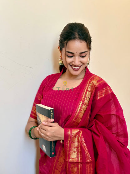 Bougainvillea Kanchi Cotton Kurta dupatta
