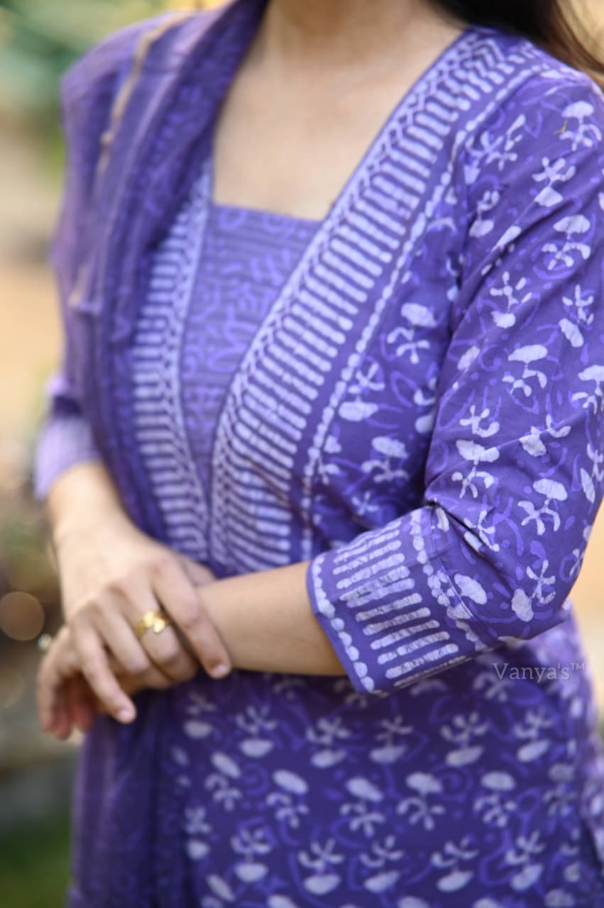 Violet cotton Suit Set