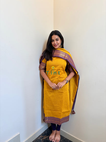 Mango Butter Kanchi Cotton kurta dupatta