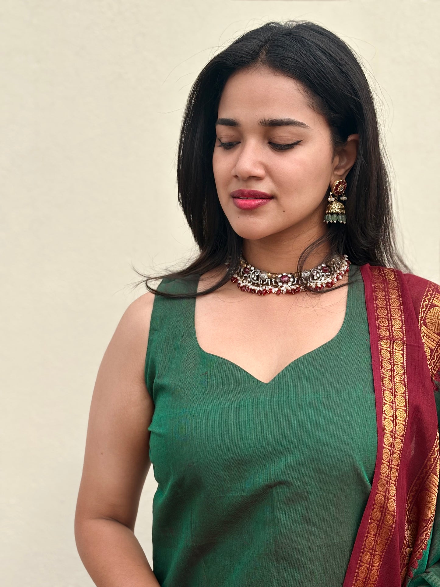 Kacha mango Kanchi Cotton Kurta dupatta