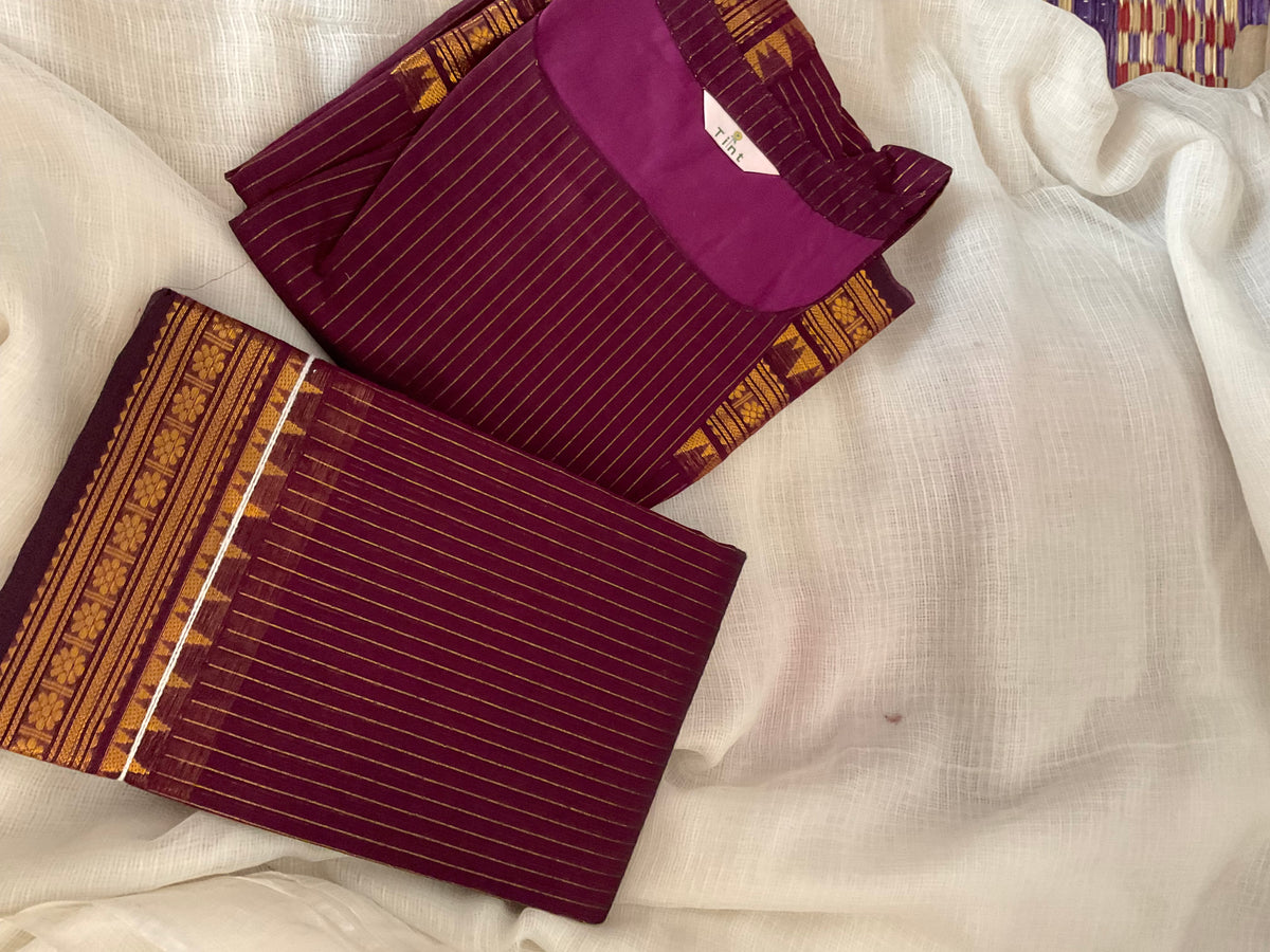 Beetroot jam Unstitched cotton set (2-piece)