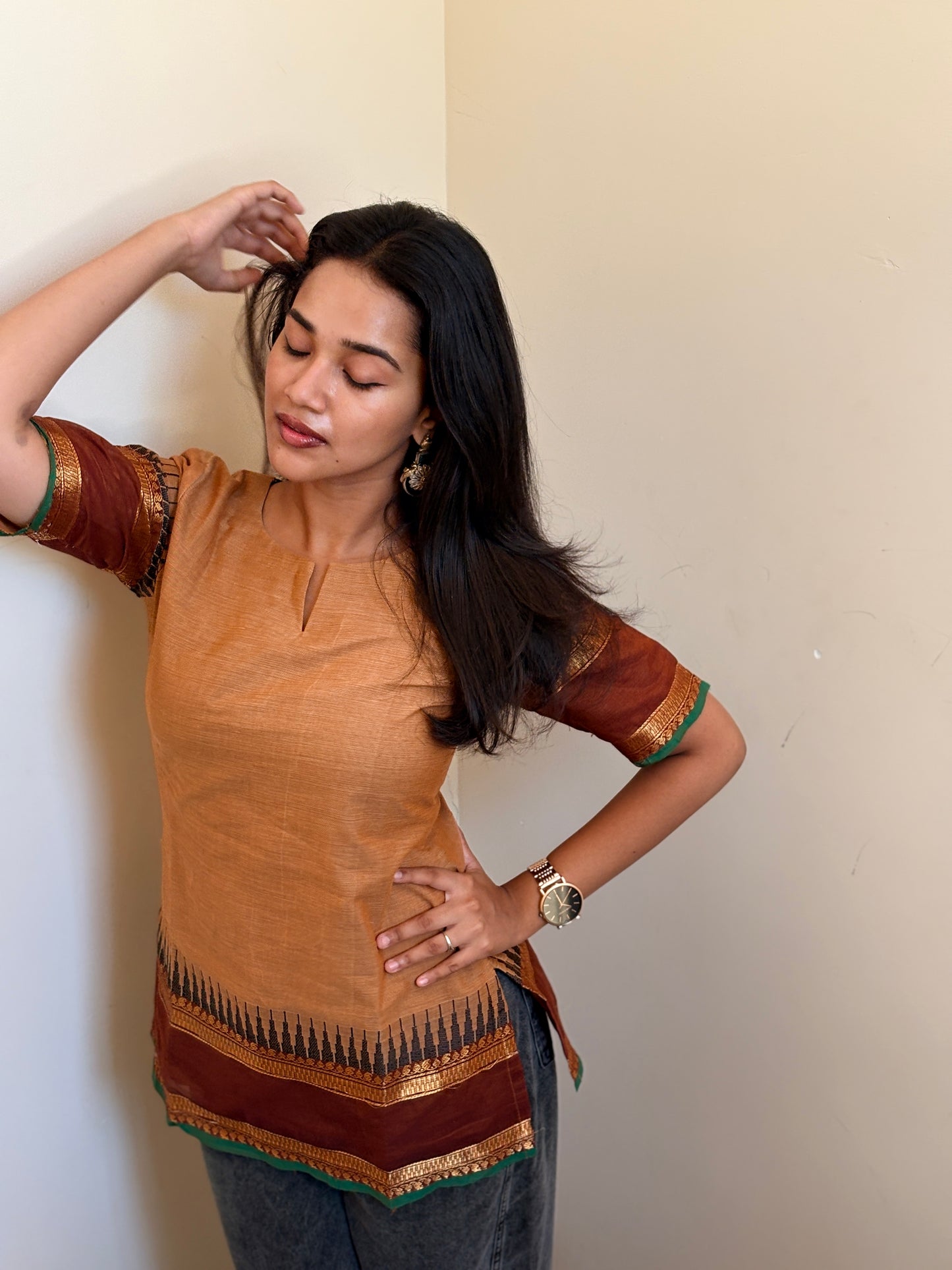 Butter Cookie Kanchi cotton short kurta