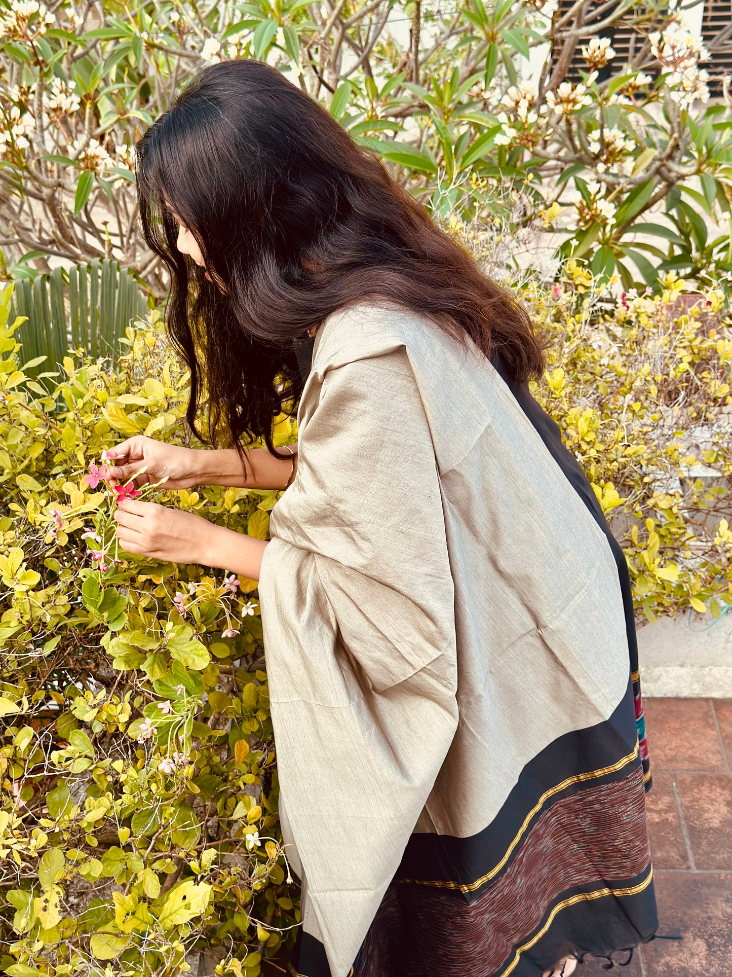 Grey Ikat silk