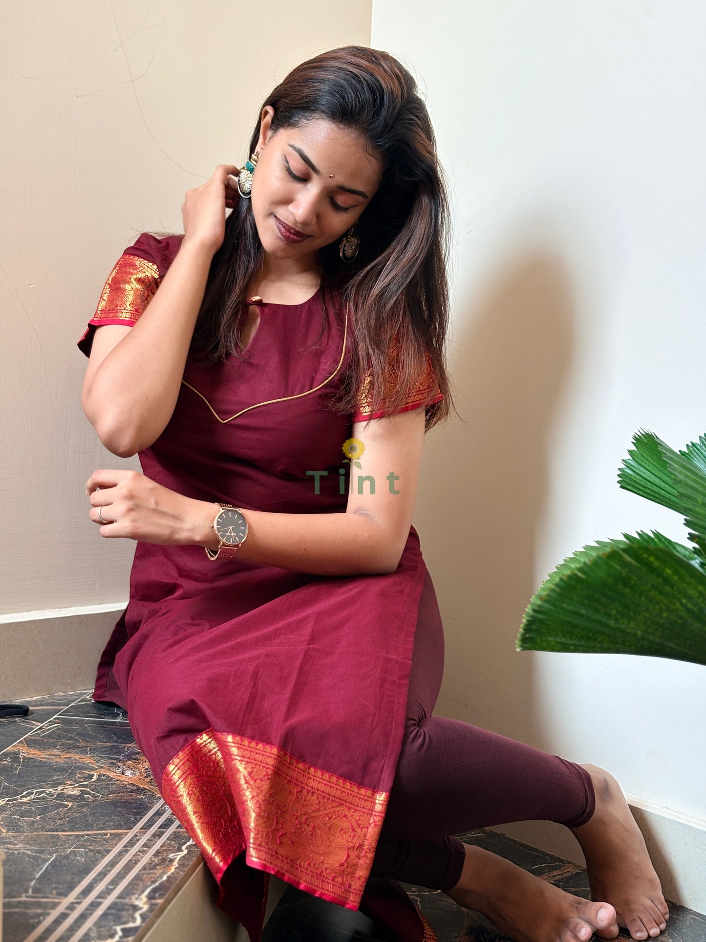 Coffee Bean Kanchi Cotton Kurta