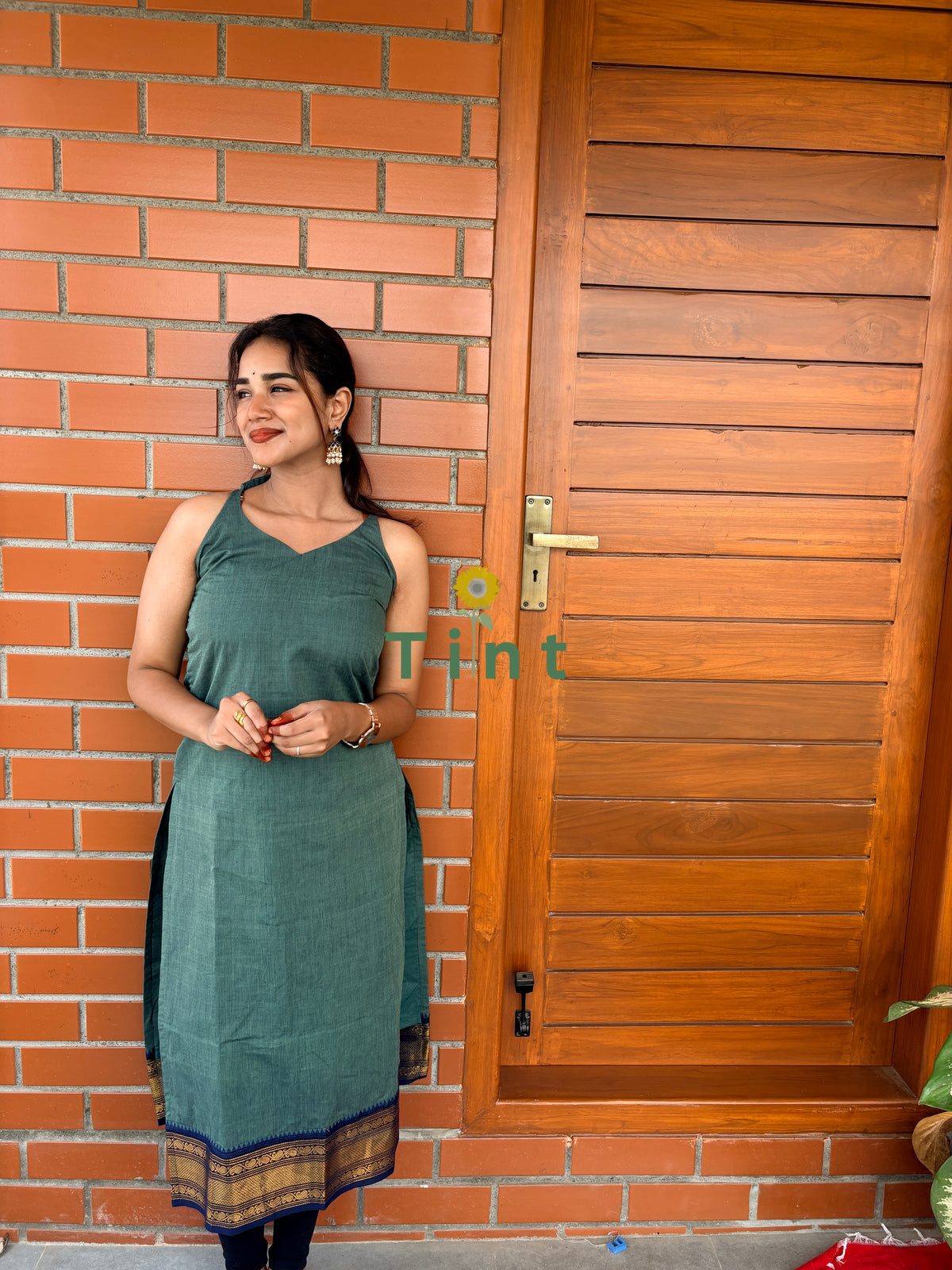 Sage green Kanchi Cotton with Kota Dupatta