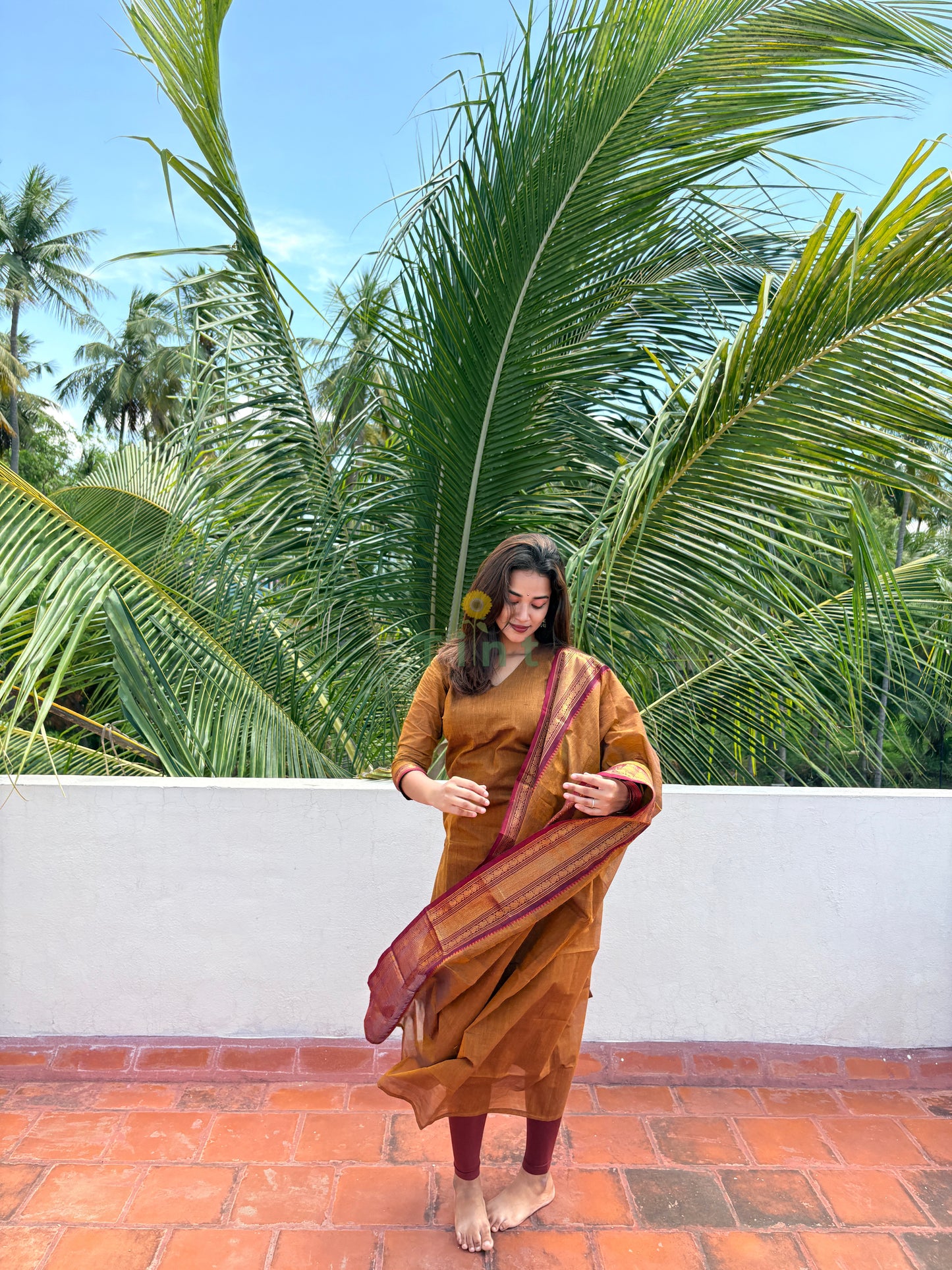 Manjal Veyil Kanchi Cotton Kurta dupatta