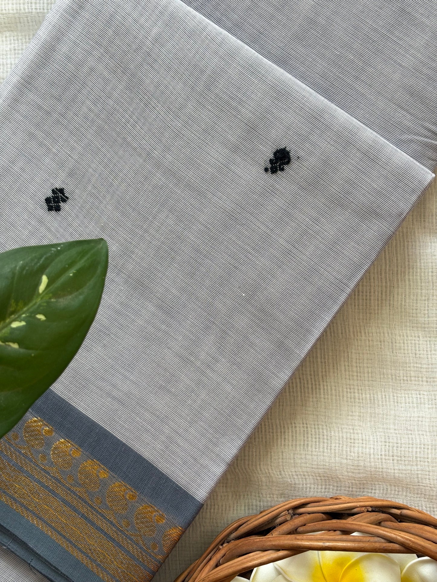 Cloud Whisper Kanchi cotton saree