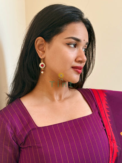 Sugarcane Purple Cotton Kurta dupatta