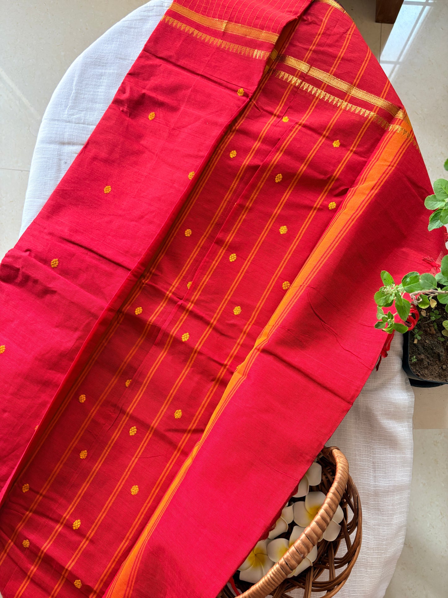 Rust Ruby saree