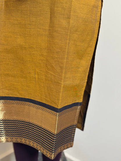 Mustard Kanchi Cotton Kurta