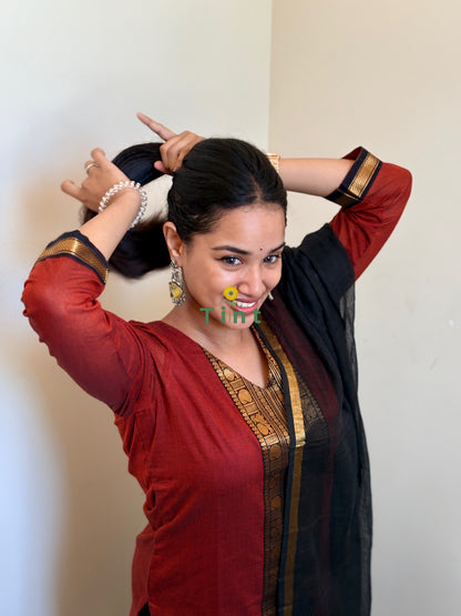 Cinnamon Latte Kanchi cotton kurta dupatta