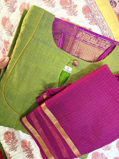 Size XS Lotus courtyard Kurta with Kota dupatta