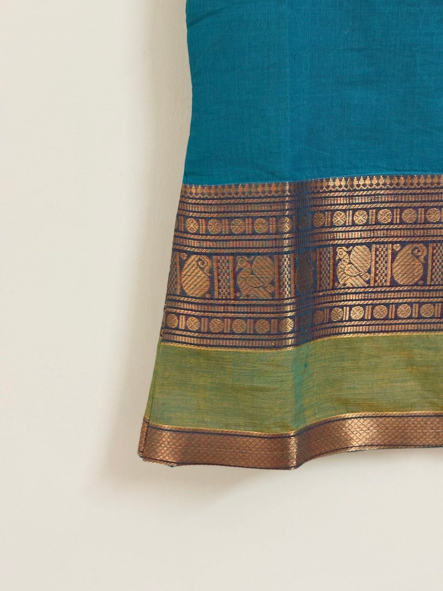 Turquoise blue Kanchi Cotton short kurta