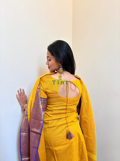 Mango Butter Kanchi Cotton kurta dupatta
