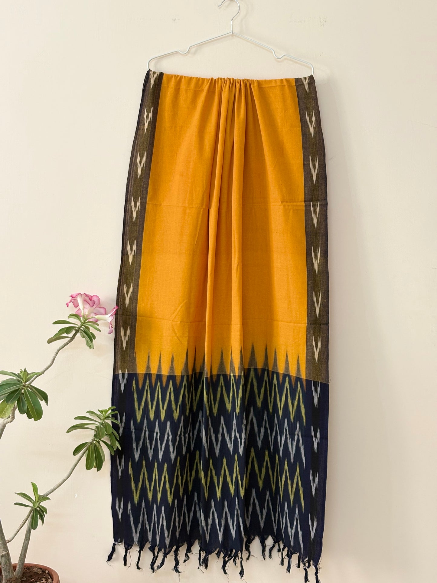 Marigold Shadow Ikat Dupatta