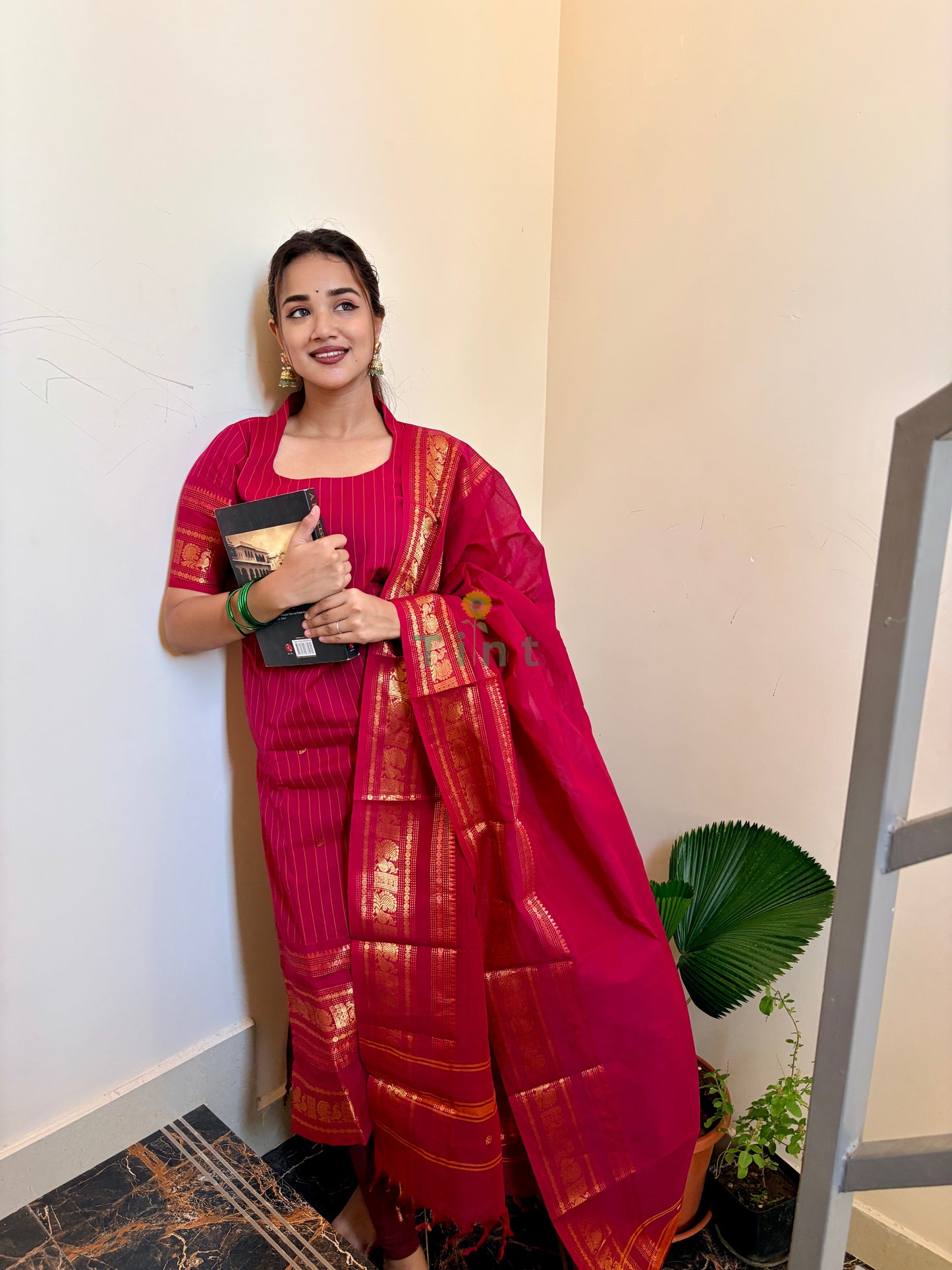 Bougainvillea Kanchi Cotton Kurta dupatta