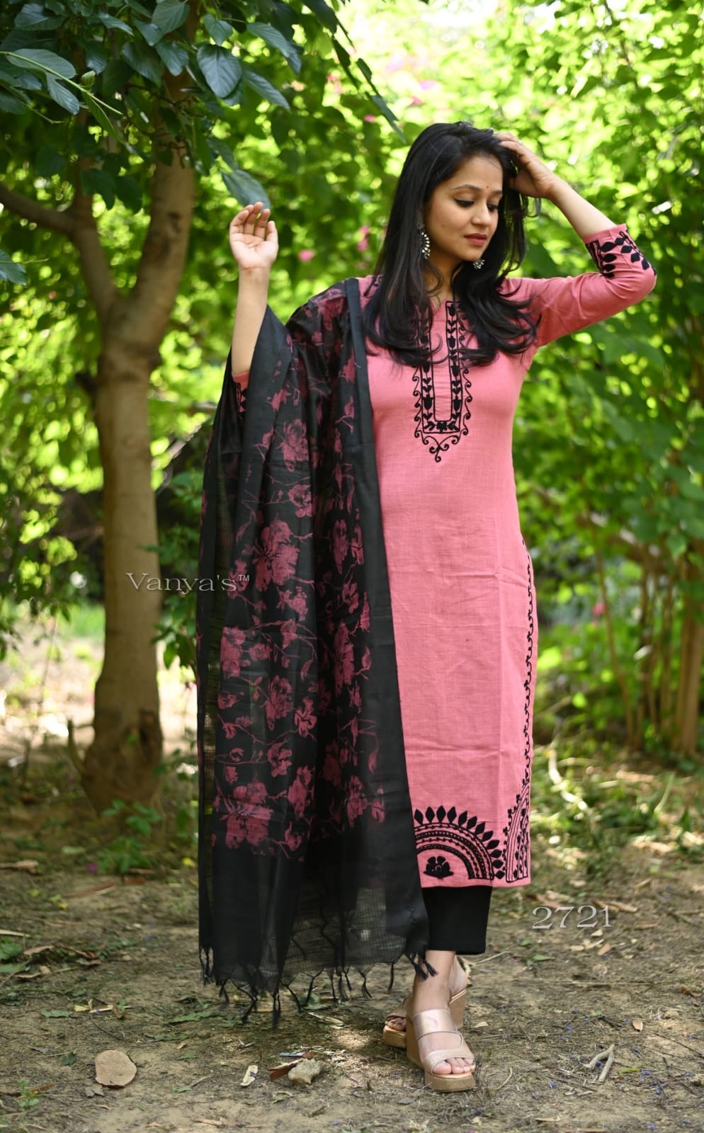 Pink south cotton Suit Set