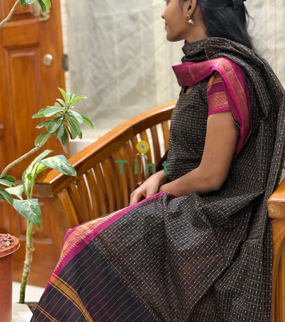 Black Cotton Kurta dupatta