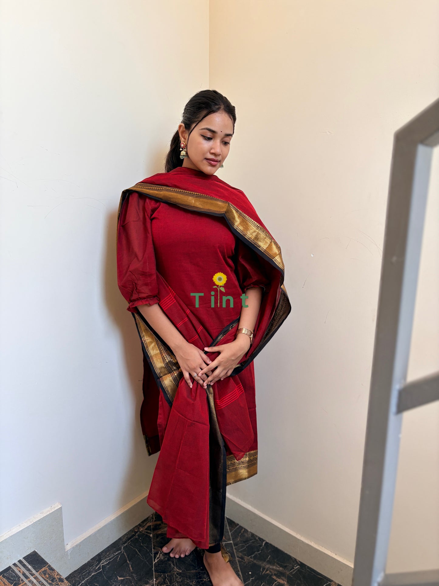 Cherry Jam Kanchi cotton kurta dupatta