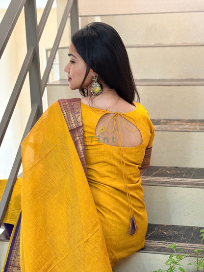 Mango Butter Kanchi Cotton kurta dupatta