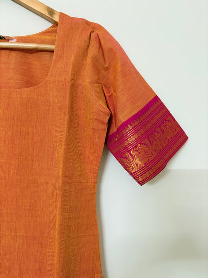 Turquoise blue Kanchi Cotton Kurta ( Size XS)