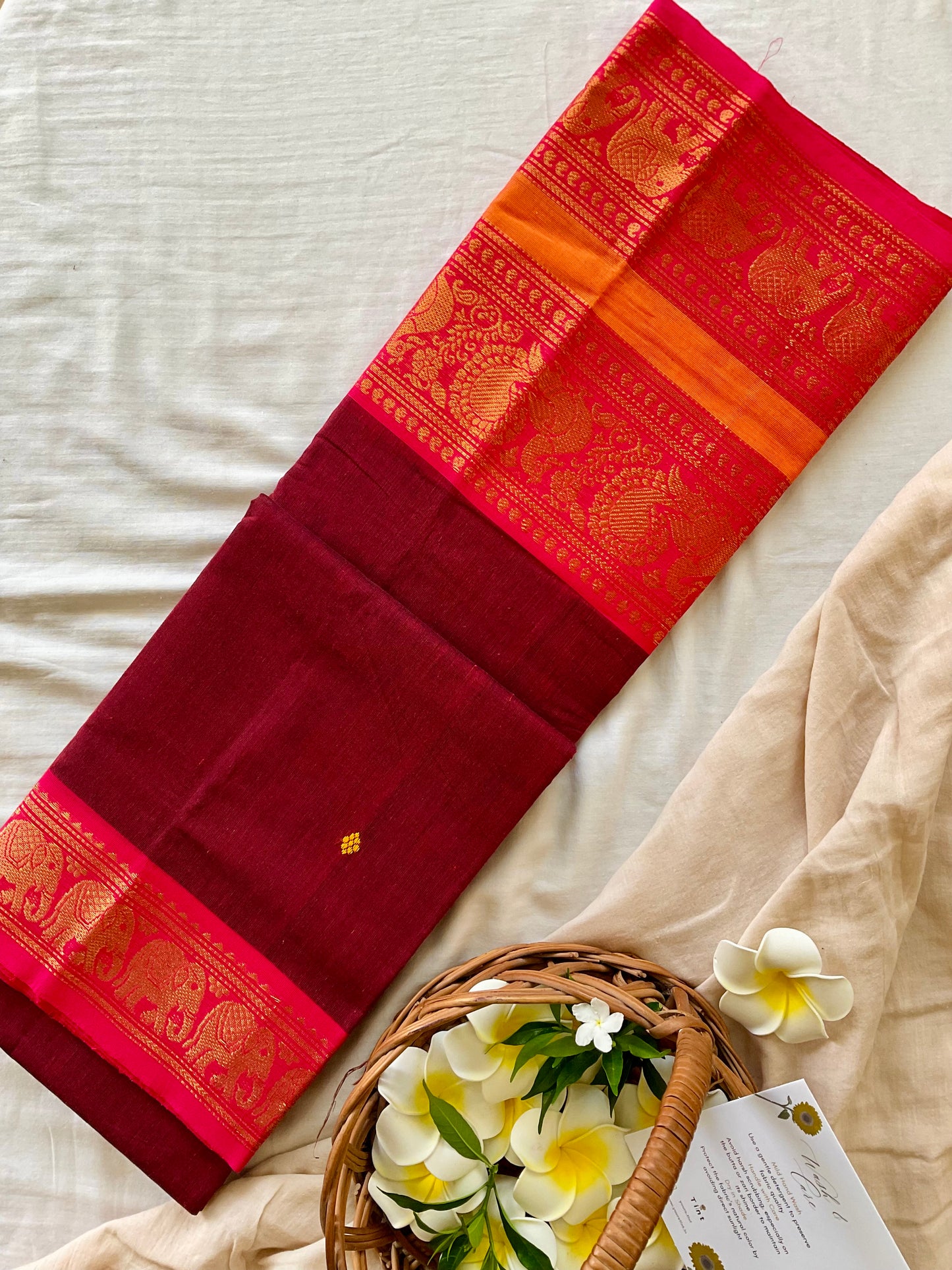 Chilli Kanchi cotton saree