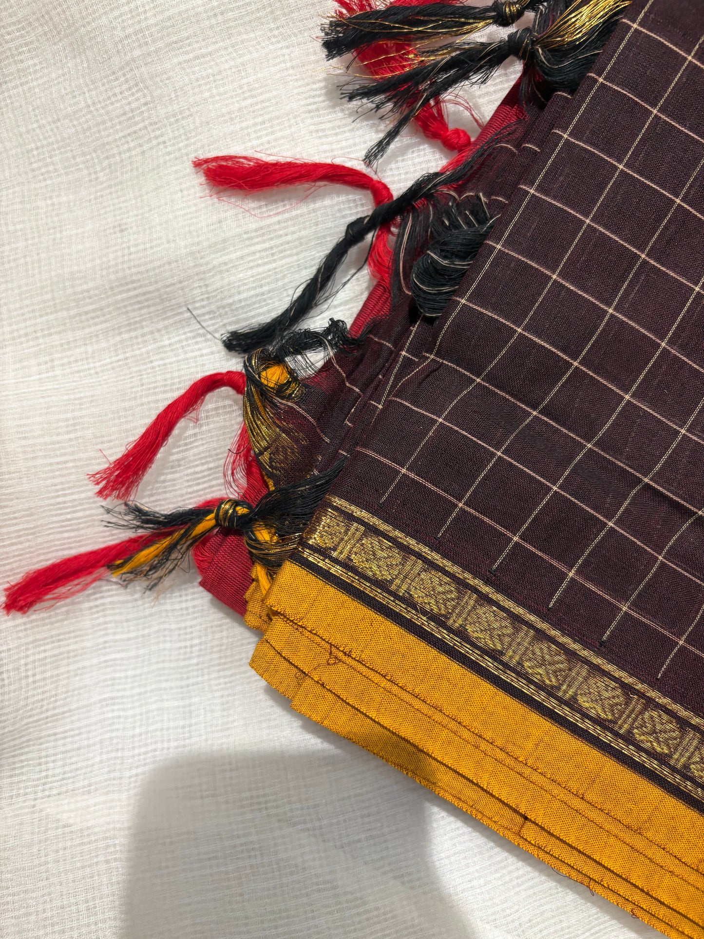 Hibiscus glow Kanchi cotton saree