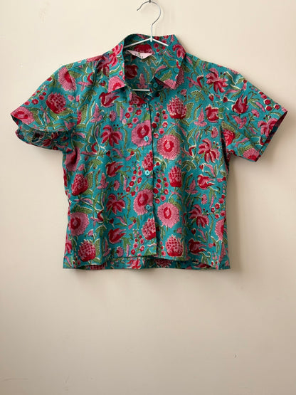 Teal Rosetta Shirt