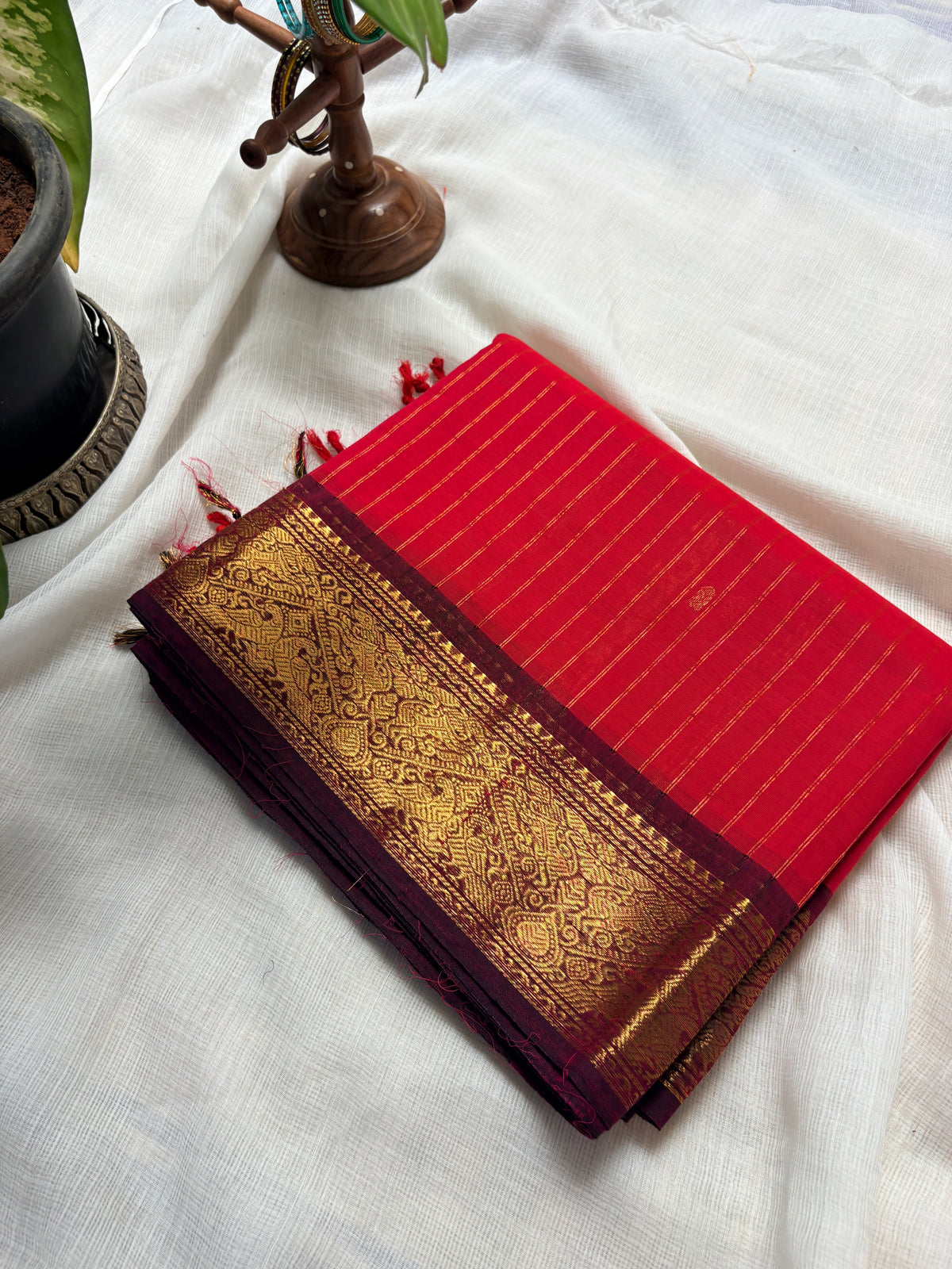 Crimson Unstitched Kanchi cotton set (2-piece)