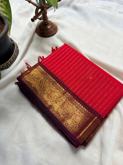 Crimson Unstitched Kanchi cotton set (2-piece)