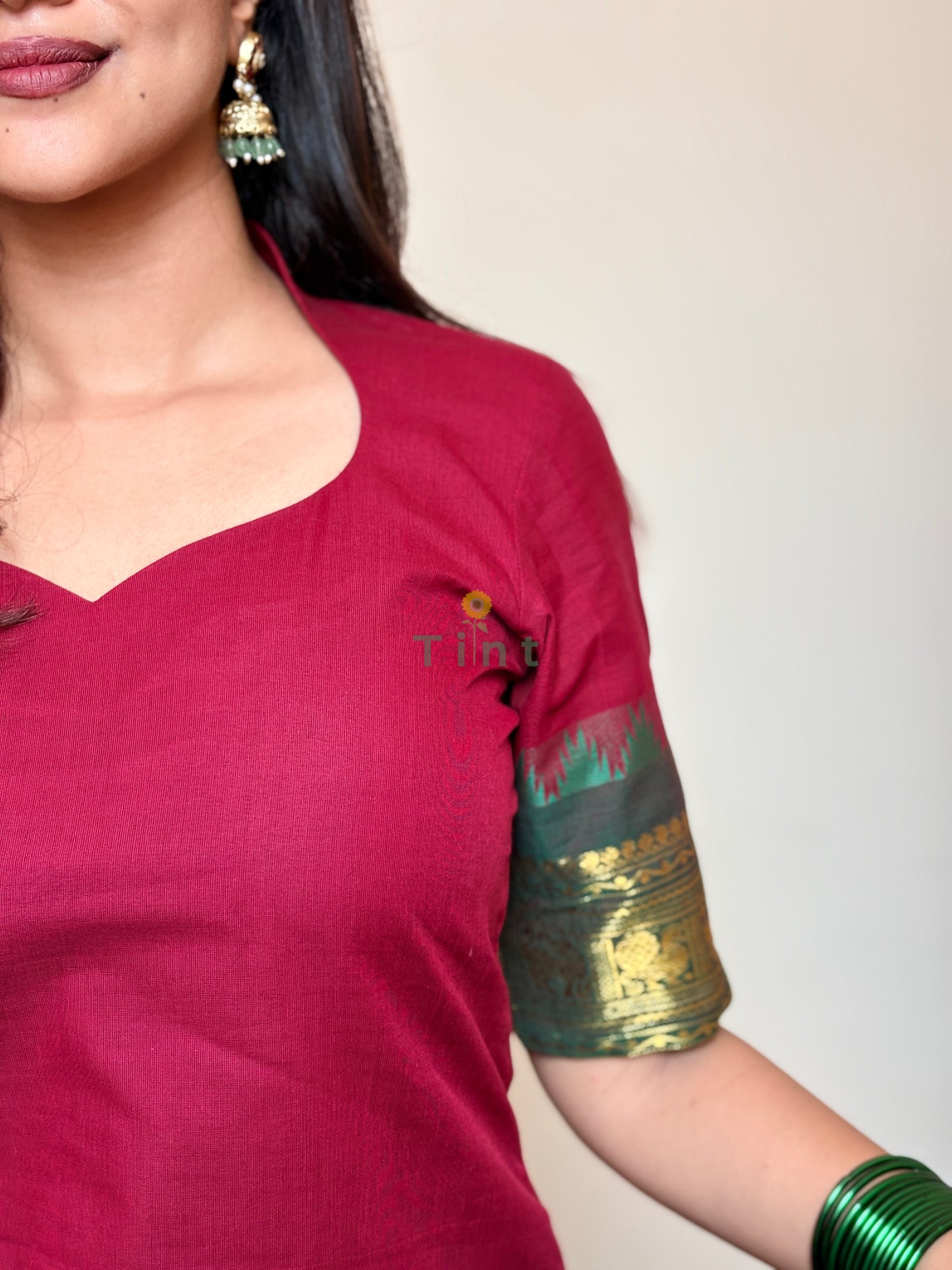 Hibiscus Kanchi Cotton Kurta with Kota Doria dupatta