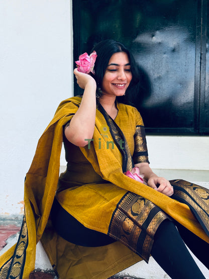 Turmeric Kanchi Cotton Kurta dupatta