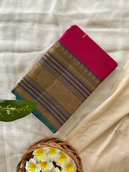 Rose Kanchi cotton saree