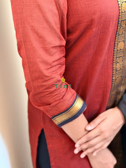 Cinnamon Latte Kanchi cotton kurta dupatta
