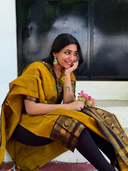 Turmeric Kanchi Cotton Kurta dupatta