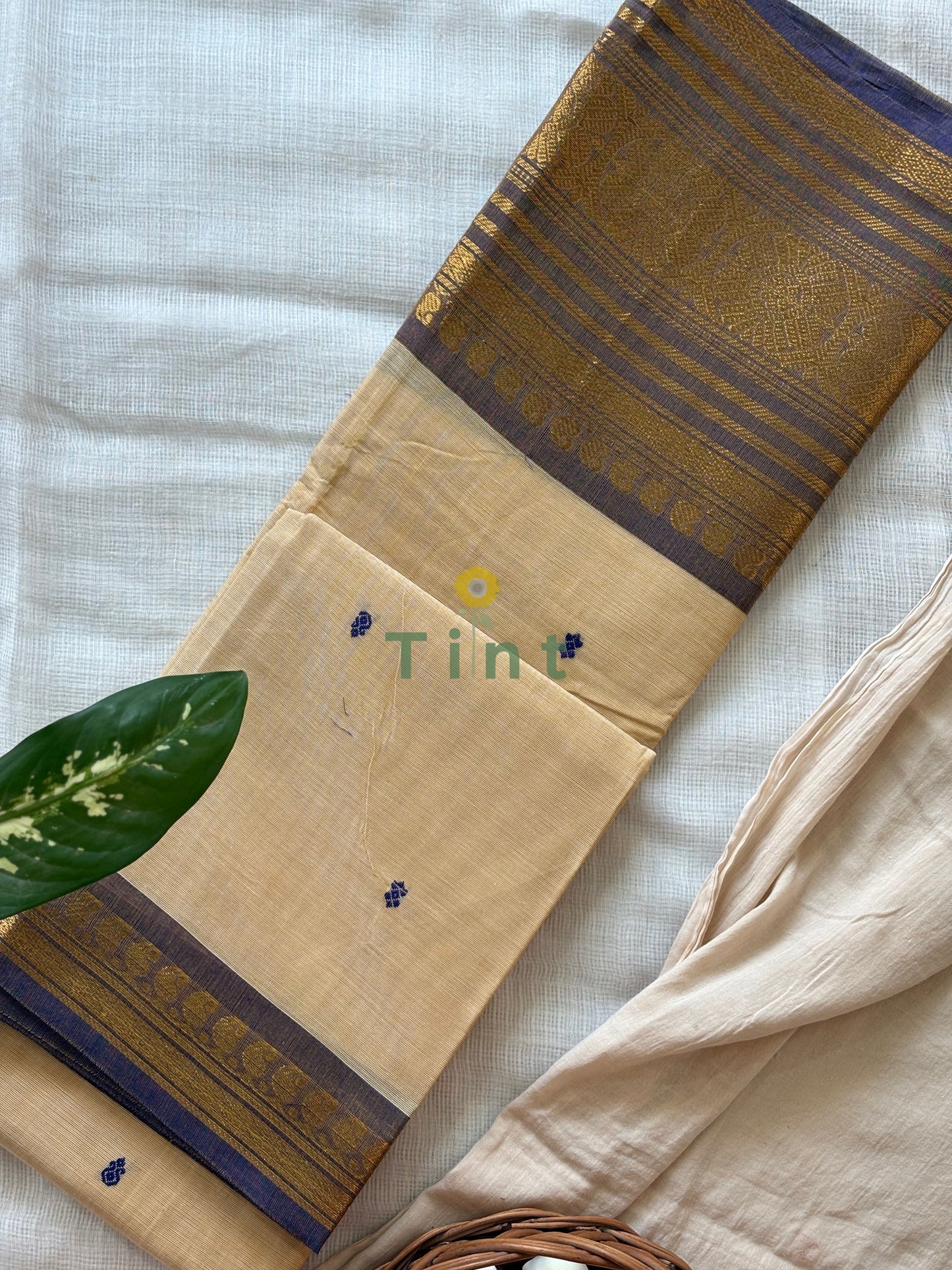 Vintage Cream Kanchi cotton saree